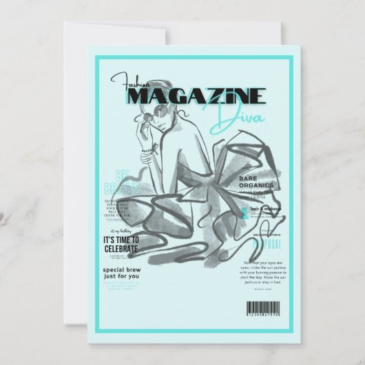 Cartes d'invitation de magazine de mode pour enter (Devant)