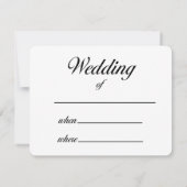 Cartes d'invitation de mariage (Dos)
