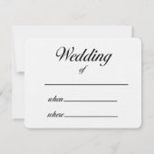 Cartes d'invitation de mariage (Dos)