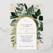 Cartes d'invitation de mariage à arche en feuille (Recto)