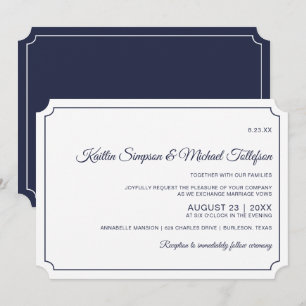 Cartes d'invitation de mariage à bordure simple (b