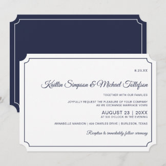Cartes d'invitation de mariage à bordure simple (b