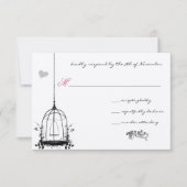 Cartes d'invitation de mariage à cage à oiseaux vi (Devant)