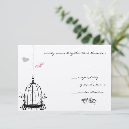 Cartes d'invitation de mariage à cage à oiseaux vi (Debout devant)