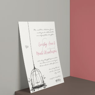 Cartes d'invitation de mariage à cage d'oiseau rus