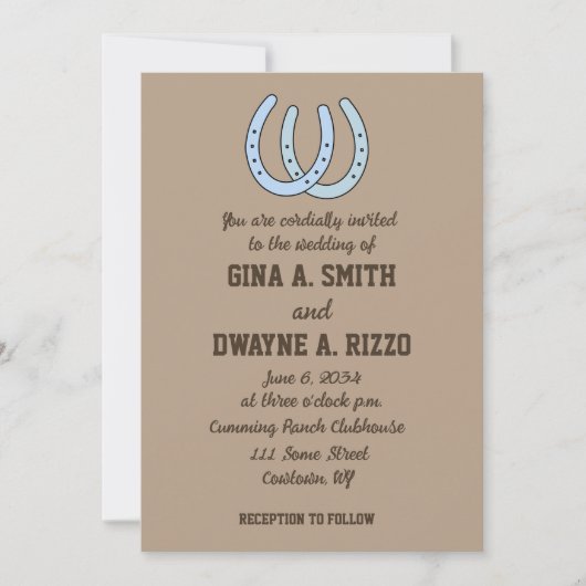 Cartes d'invitation de mariage à chevalon occident (Devant)
