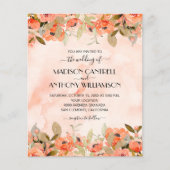 Cartes d'invitation de mariage à code QR floral aq (Devant)