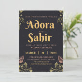 Cartes d'invitation de mariage à date à modifier  (Debout devant)