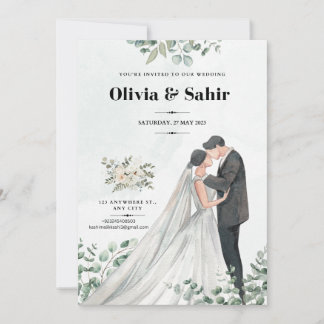Cartes d'invitation de mariage à date de sauvegard