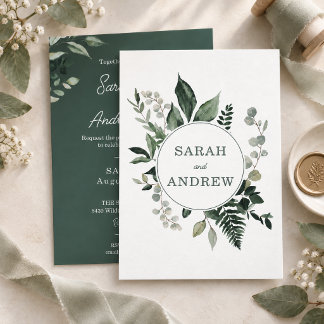 Cartes d'invitation de mariage à double face avec