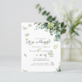 Cartes d'invitation de mariage à feuillage vert él (Debout devant)