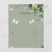 Cartes d'invitation de mariage à feuillage vert él (Dos)