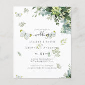 Cartes d'invitation de mariage à feuillage vert él (Devant)