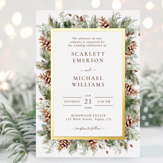 Cartes d'invitation de mariage à feuilles vertes h