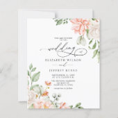 Cartes d'invitation de mariage à fleurs blanches b (Devant)