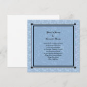 Cartes d'invitation de mariage à fleurs bleues par (Devant / Derrière)