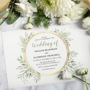Cartes d'invitation de mariage à la botanique élég