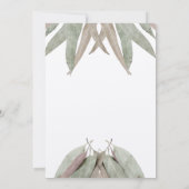 Cartes d'invitation de mariage à la feuille d'euca (Dos)