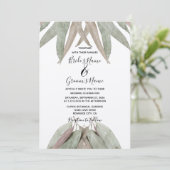 Cartes d'invitation de mariage à la feuille d'euca (Debout devant)
