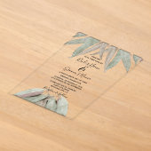 Cartes d'invitation de mariage à la feuille d'euca (Poser)