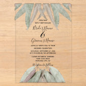 Cartes d'invitation de mariage à la feuille d'euca (Recto)