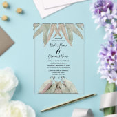 Cartes d'invitation de mariage à la feuille d'euca (Insitu (Mariage))
