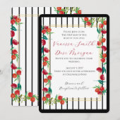 Cartes d'invitation de mariage à la grenade peinte (Devant / Derrière)