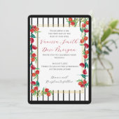 Cartes d'invitation de mariage à la grenade peinte (Debout devant)