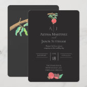 Cartes d'invitation de mariage à la grenade peinte (Devant / Derrière)