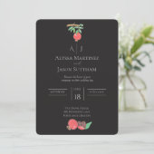 Cartes d'invitation de mariage à la grenade peinte (Debout devant)
