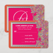 Cartes d'invitation de mariage à la mandarine maro (Devant / Derrière)