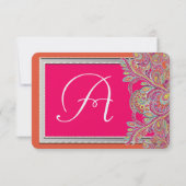 Cartes d'invitation de mariage à la mandarine maro (Dos)