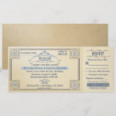 Cartes d'invitation de mariage à la plage avec bil (Devant / Derrière)