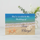 Cartes d'invitation de mariage à la plage océaniqu (Debout devant)