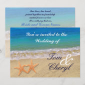 Cartes d'invitation de mariage à la plage océaniqu (Devant / Derrière)