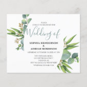 Cartes d'invitation de mariage à la végétation bot (Devant)