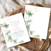 Cartes d'invitation de mariage à la verdure d'euca