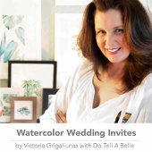Cartes d'invitation de mariage à l'aquarelle avec