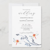 Cartes d'invitation de mariage à l'aquarelle avec (Devant)