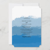 Cartes d'invitation de mariage à l'aquarelle bleu (Devant)