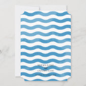 Cartes d'invitation de mariage à l'aquarelle bleu (Dos)