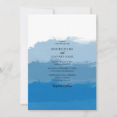 Cartes d'invitation de mariage à l'aquarelle Bleu (Devant)