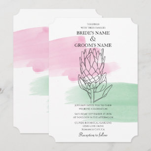 Cartes d'invitation de mariage à l'aquarelle Prote