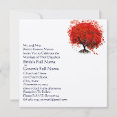 Cartes d'invitation de mariage à l'arbre à feuille (Devant)
