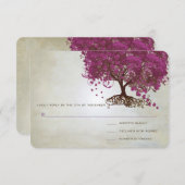 Cartes d'invitation de mariage à l'arbre à feuille (Devant / Derrière)