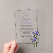 Cartes d'invitation de mariage à l'iris violet élé (In situ (ordinateur de poche))