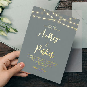 Cartes d'invitation de mariage à lumières guirland