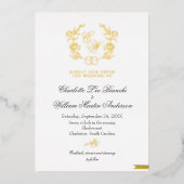 Cartes d'invitation de mariage à monogramme floral (Recto)