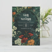 Cartes d'invitation de mariage à motif floral somb (Debout devant)