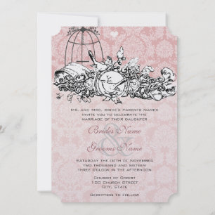 Cartes d'invitation de mariage à musique vintage o